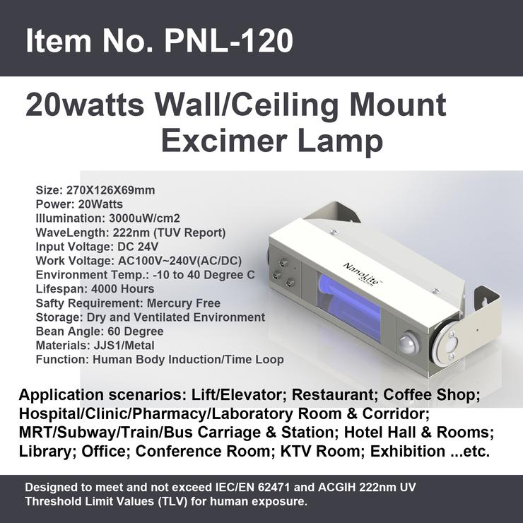 20Watts Wall/Ceiling Mount Excimer Lamp